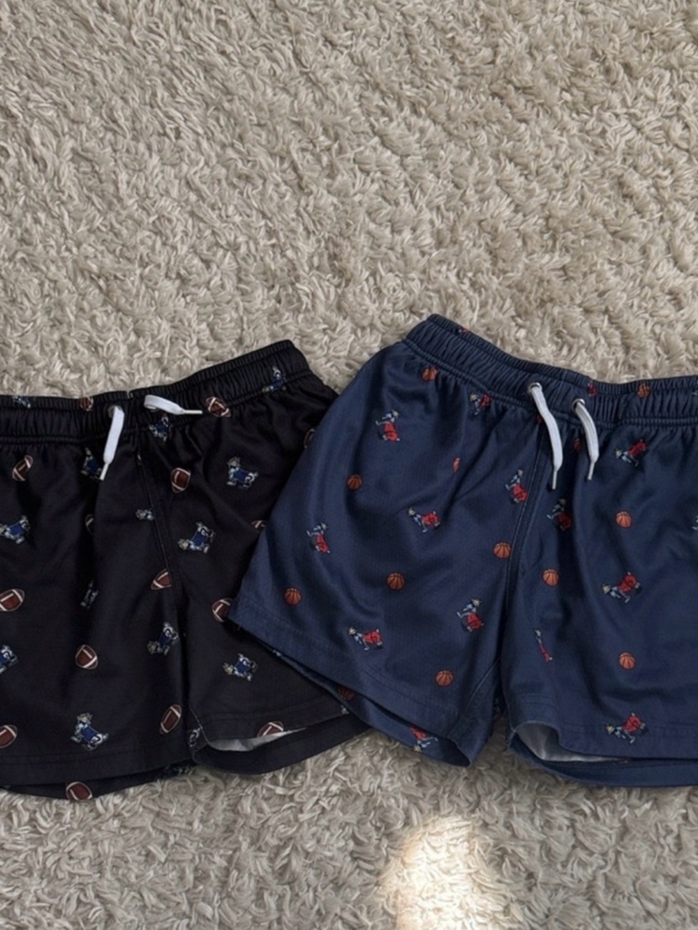 GOAT USA Kids Sports Print Athletic Shorts - Navy and Black